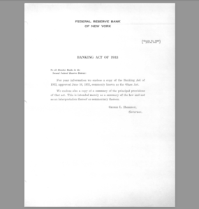 FULL TEXT THE BANKING ACT of 1933 aka The Glass Steagall Act