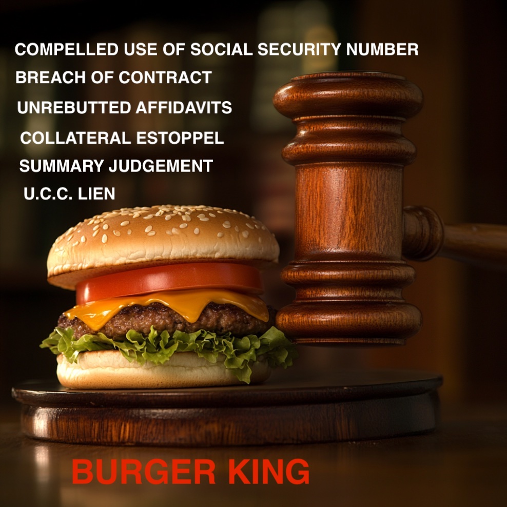 1111Pending $1.9 Billion Judgment Against Burger King for llegal Compulsion of Social Security Number and Breach of Contract copy