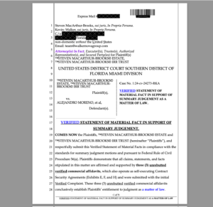 ORDER Proposed with Statement of Facts in $2.975 Billion Lawsuit Against San Diego County Credit Union and Sheppard Mullin