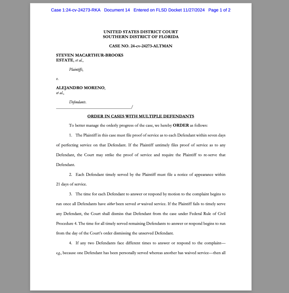 Plaintiffs File Supplemental Affirmation, Notice of Continued Dishonor and Default, and Demand for Sanctions, Summary Judgment, and Relief in the Matter of Judge Roy K. Altman