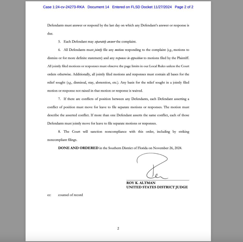 Plaintiffs File Supplemental Affirmation, Notice of Continued Dishonor and Default, and Demand for Sanctions, Summary Judgment, and Relief in the Matter of Judge Roy K. Altman