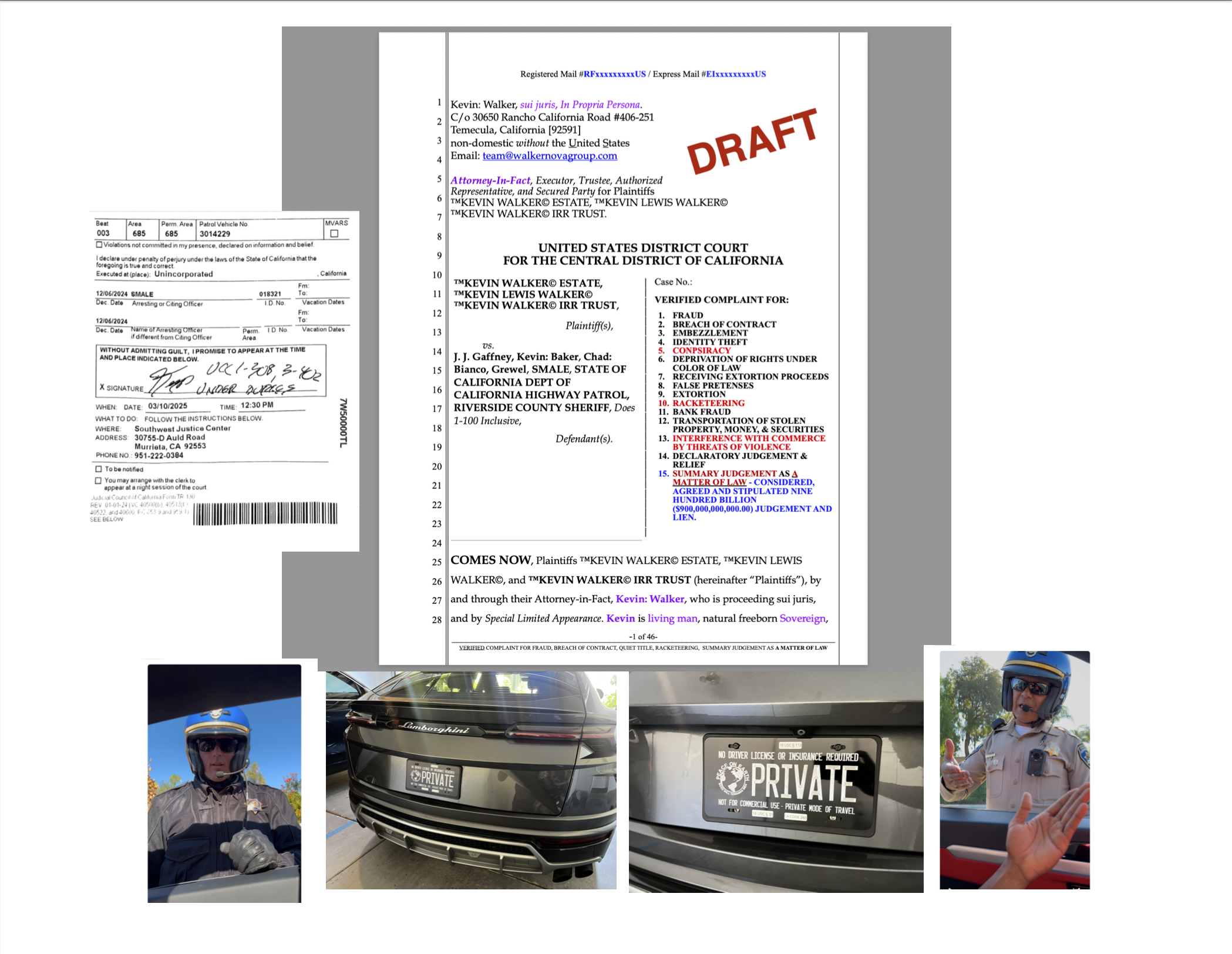 $900 Billion Lawsuit Against RSO, CHP, and Sheriff Chad Bianco: Protecting the Right to Travel and Sovereignty