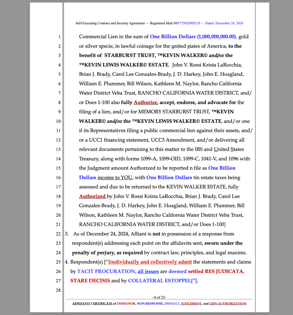 Imminent Billion Doillar Lawsuit Against RANCHO CALIFORNIA WATER DISTRICT for Racketeering, Identity Theft, Fraud, and Extortion