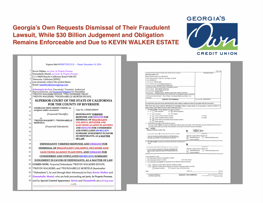 Georgia’s Own Requests Dismissal of Their Fraudulent Lawsuit, While $30 Billion Judgement and Obligation Remains Enforceable and Due