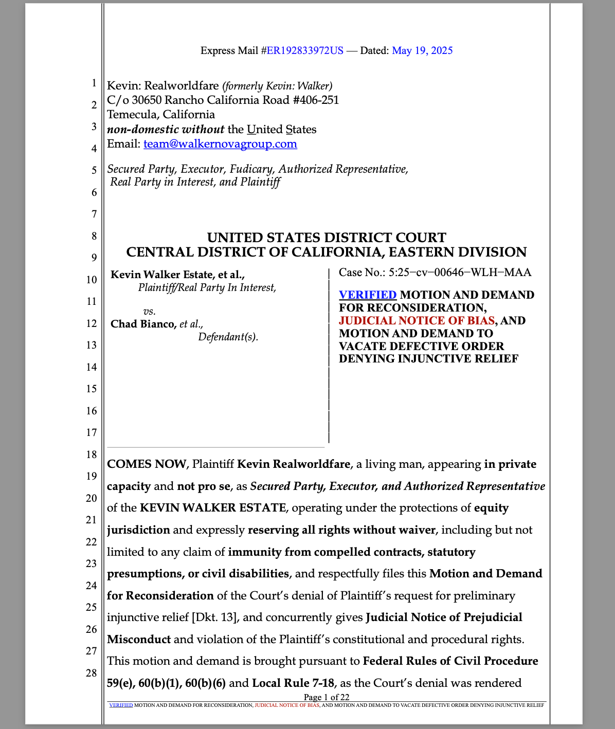 Kevin: Realworldfare Strikes Back against Wesley hsu and Maria Audero's bias, fruad, and obstruction