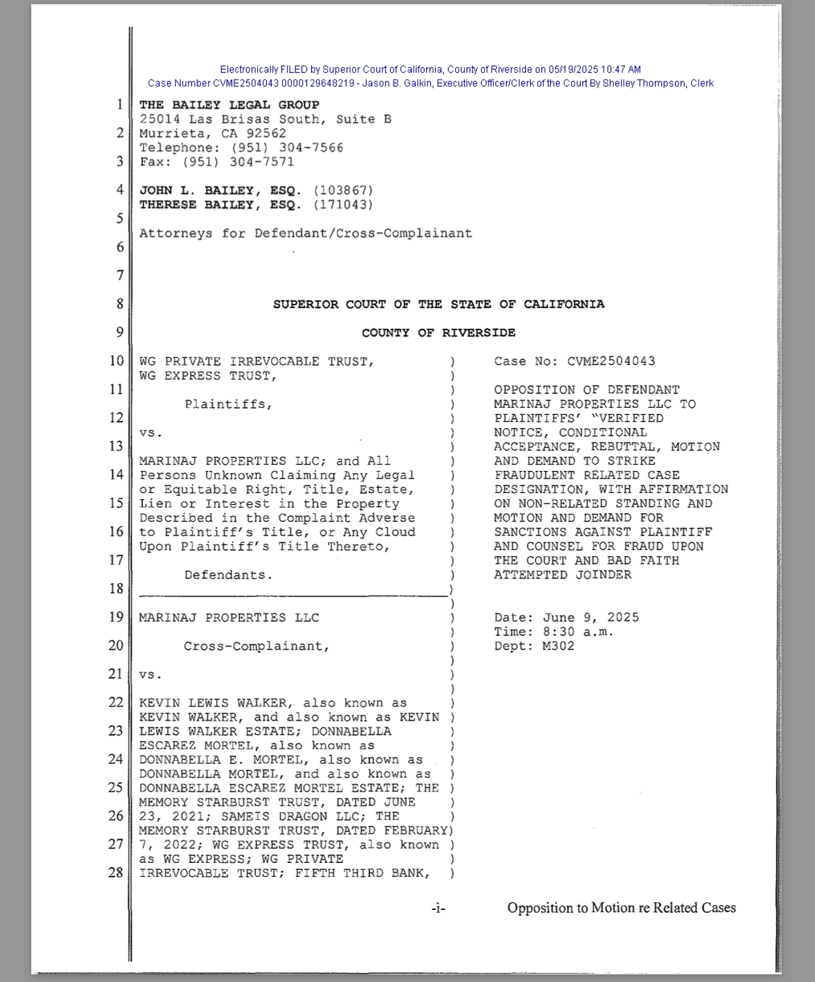 Fraud in the Courtroom: How Bailey legal Group, Naji Doumit, and Marinaj Properties LLCAre Waging War on Law, Equity, Freedom, and Human Dignity