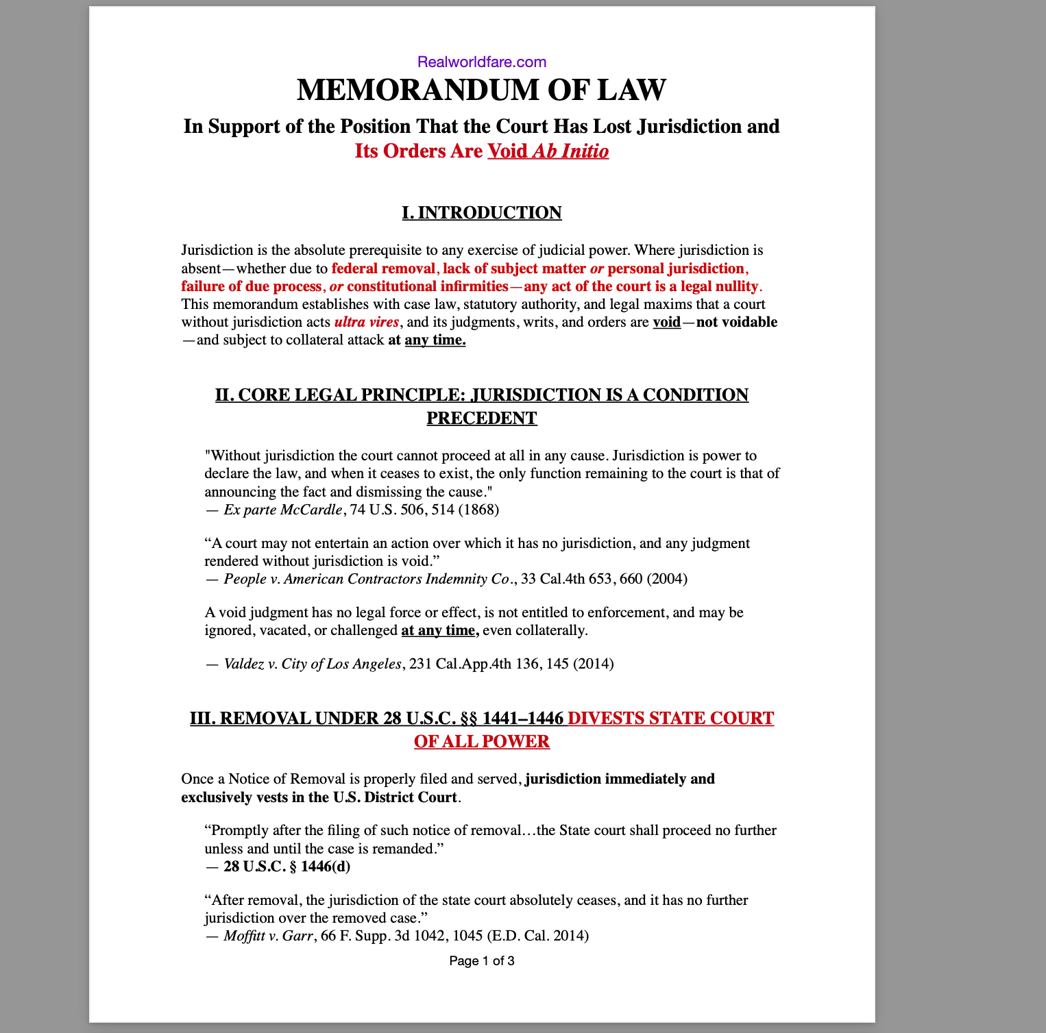 Void Means Void: When Judges Act Without Jurisdiction, Their Orders Are Legal Nullities