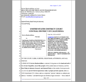 Verified Notice of Perfected Secured Interest – Court Bonds & CRIS Claim Template