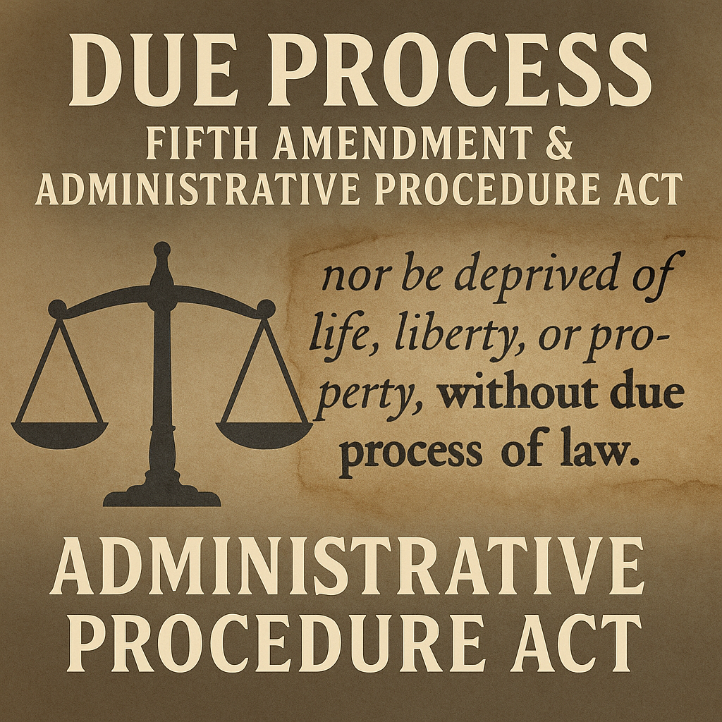The Administrative Procedure Act, the Fifth Amendment (Constitution), and the Power of Due Process