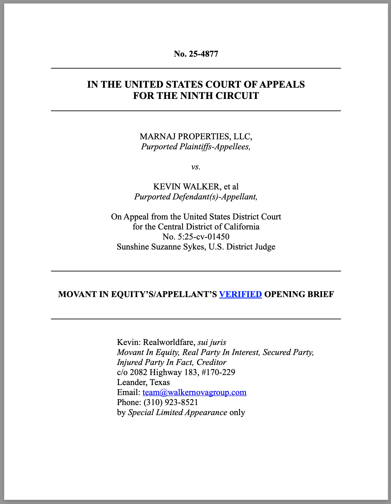 The Ninth Circuit Brief That Blows the Lid Off Judicial Fraud and Collusion by Sunshine Suzanne Sykes and John and Therese Bailey