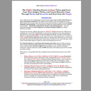 The Hidden Bonding System in Every Ticket and Court Case: How Judges, Clerks, and Courts Monetize Cases Through Bonds and Securities and Steal from the People