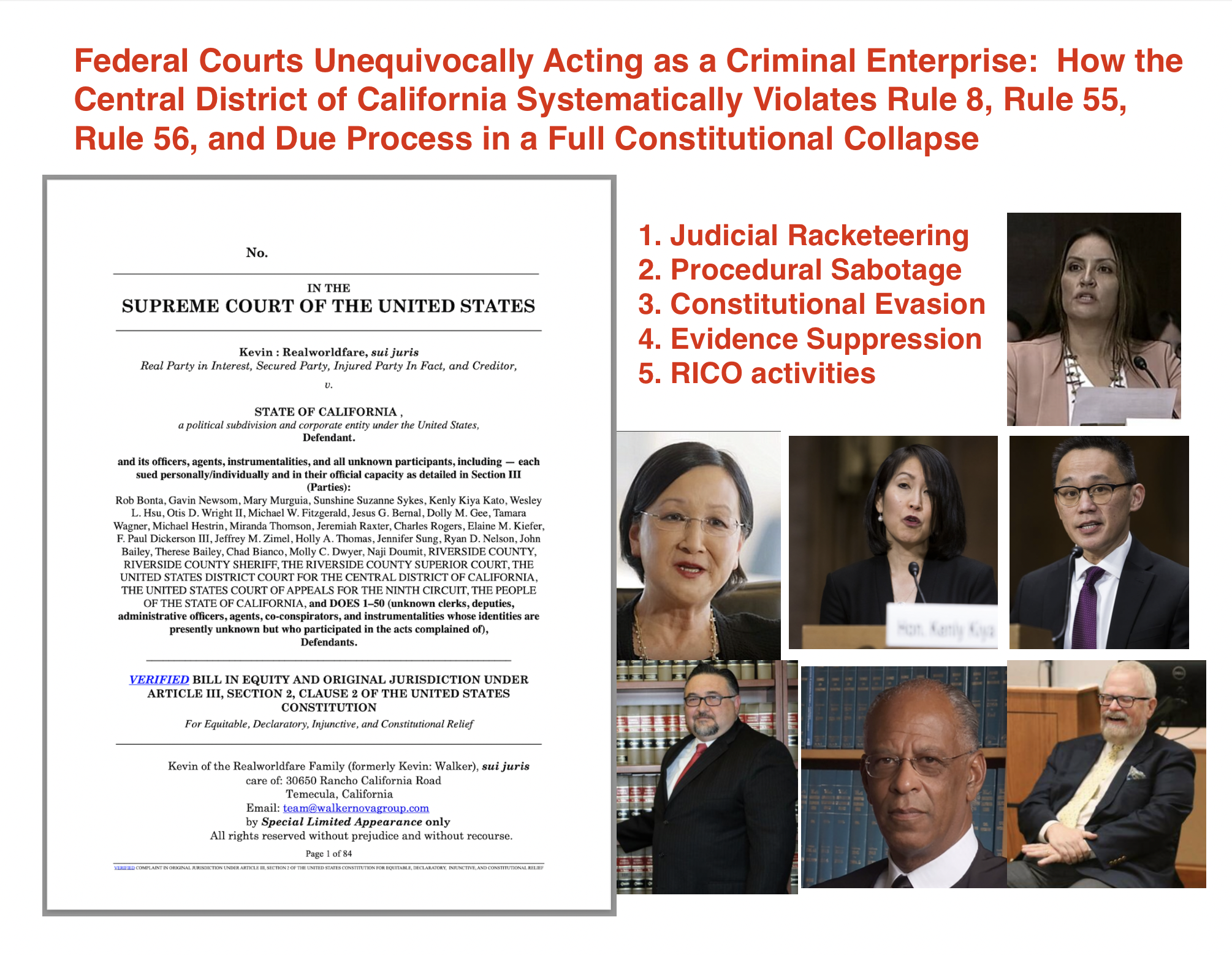 Federal Courts Unequivocally Acting as a Criminal Enterprise: How the Central District of California Systematically Violates Rule 8, Rule 55, Rule 56, and Due Process in a Full Constitutional Collapse