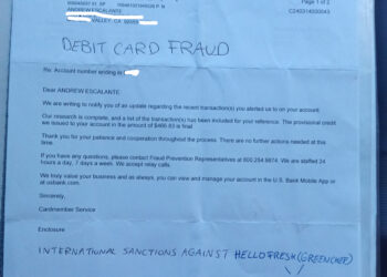 Identity theft Debit Card Fraud